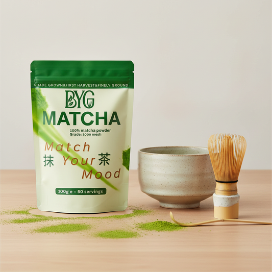 Matcha pouch with matcha set