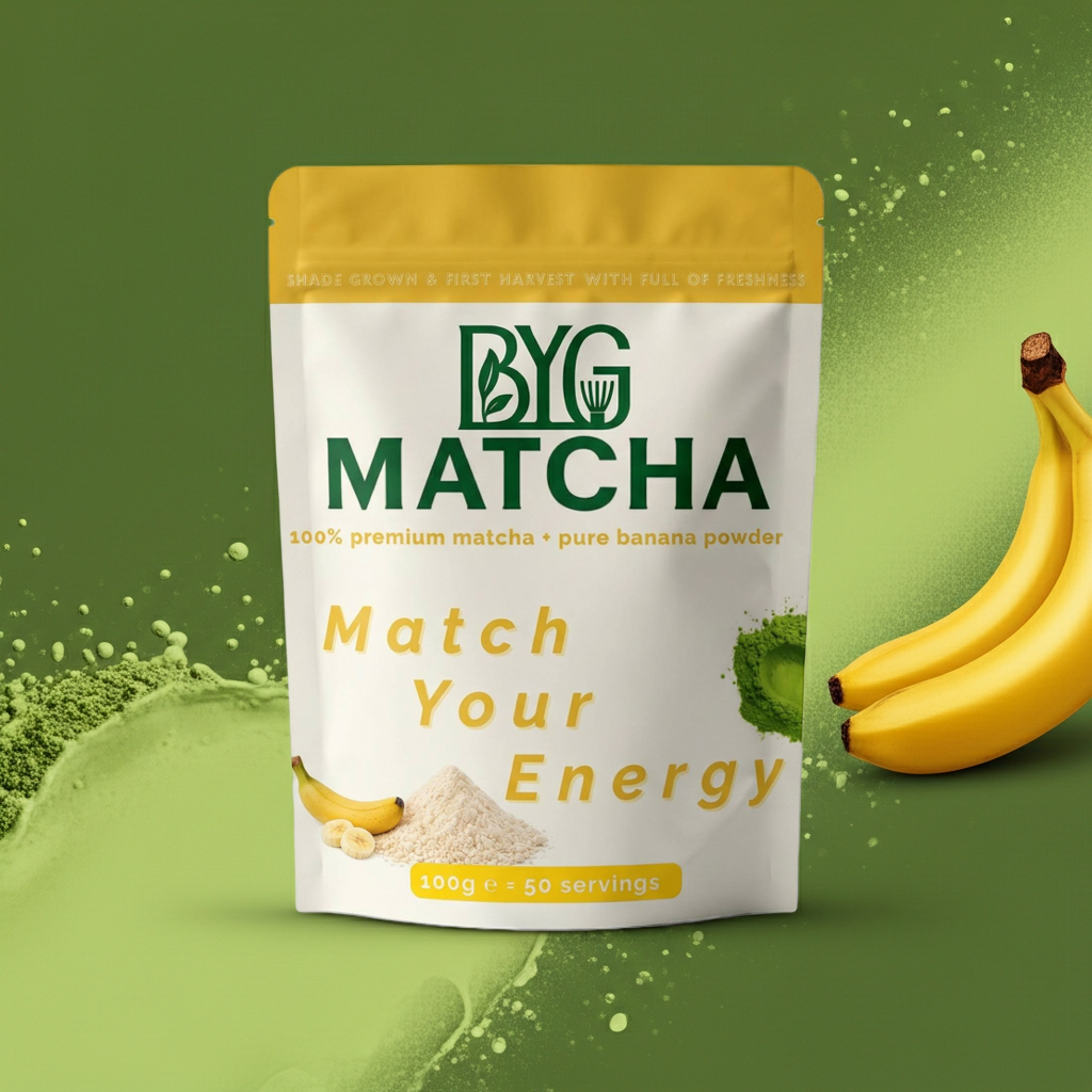 BYG Premium Matcha and Pure Banana Powder | Match Your Energy - BYG Matcha
