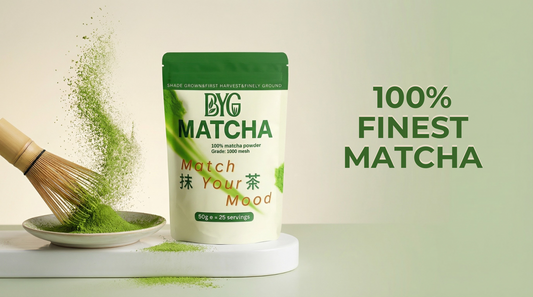 BYG Matcha Powder 100g (1,000-Mesh) | Smooth, Finest Quality, Non-Bitter Energy for Latte Lovers - BYG Matcha